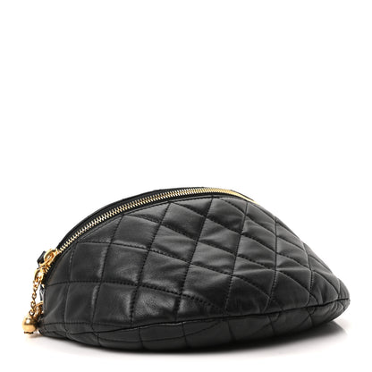 Chanel Lambskin Pearl Quilted CC Belt Bag Black 4 of 10