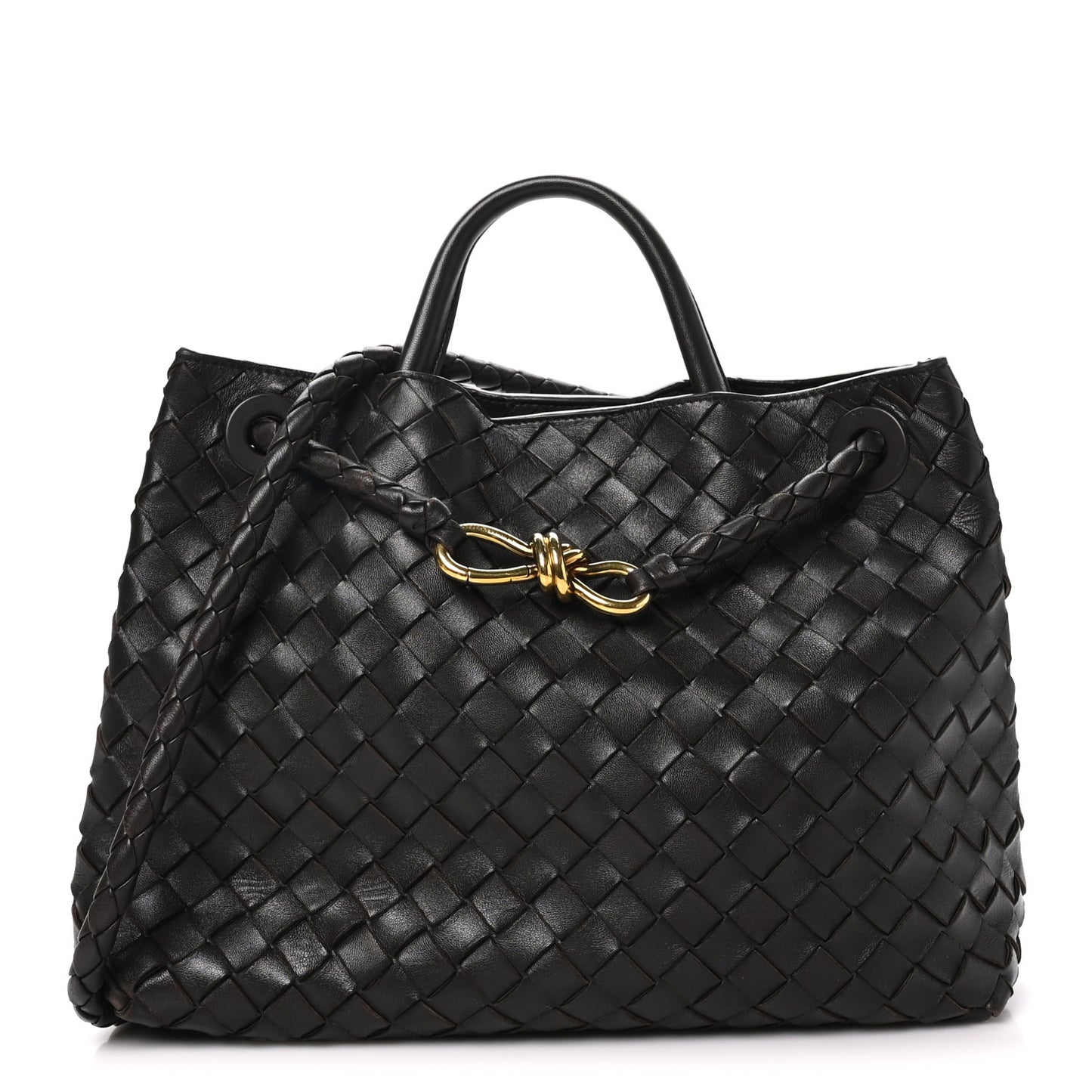 Nappa Intrecciato Medium Andiamo Shoulder Bag Fondant