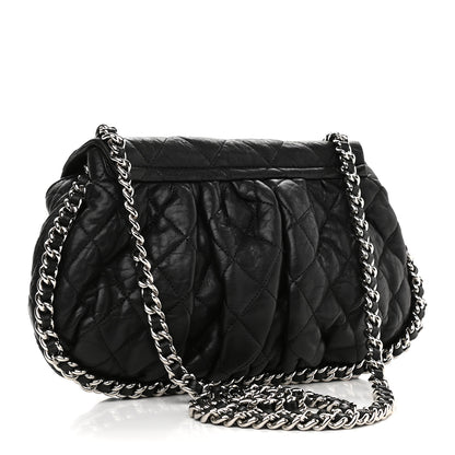 Chanel Washed Lambskin Quilted Medium Chain Around Messenger Black 3 of 9