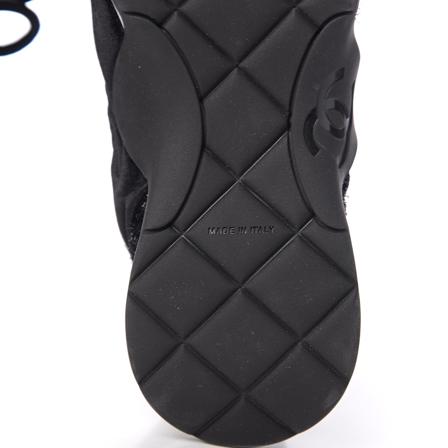 Stretched Fabric Velvet CC Womens Sneakers 40 Black