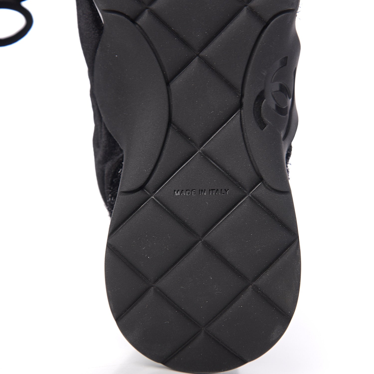 Chanel Stretched Fabric Velvet CC Womens Sneakers 40 Black 7 of 9