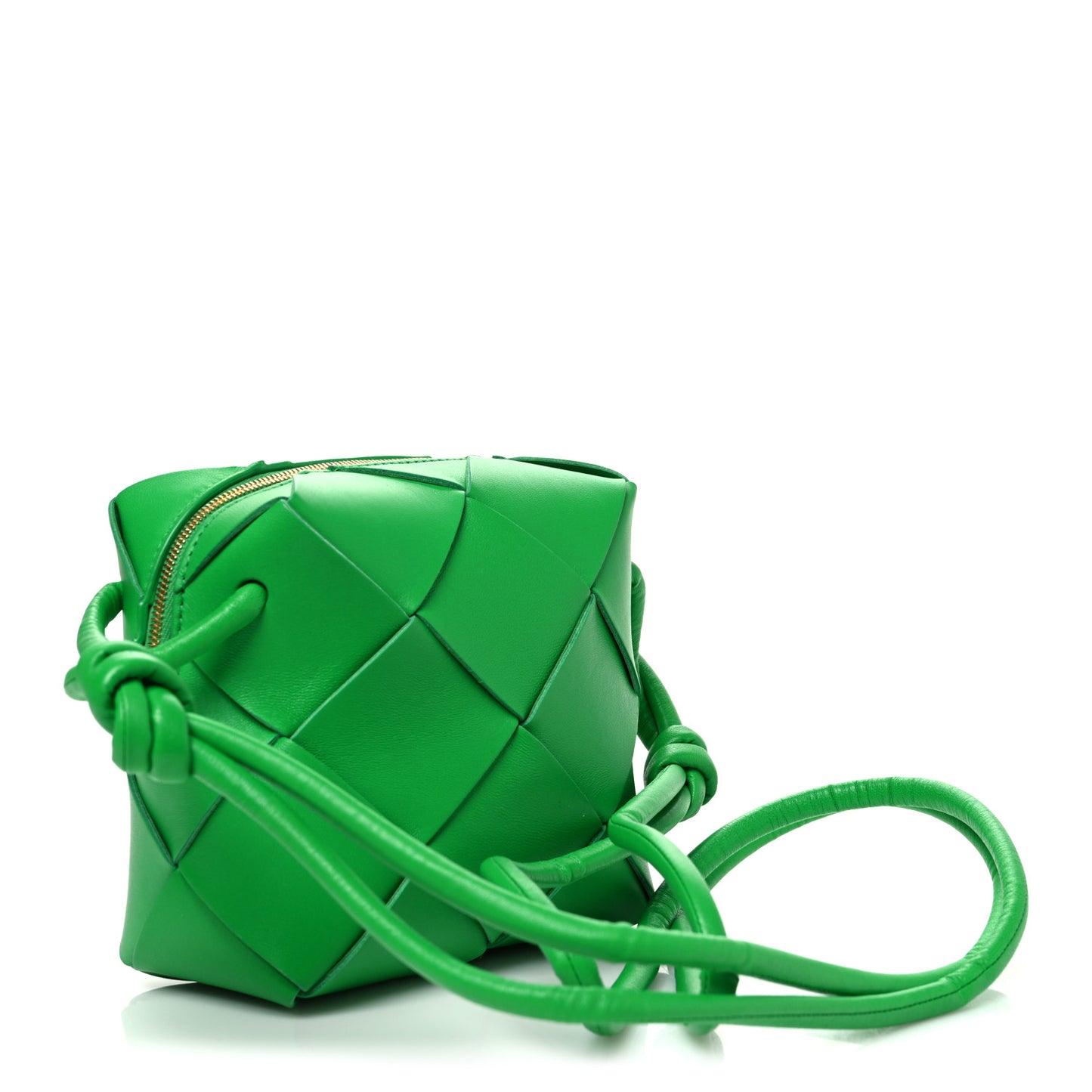 Lambskin Maxi Intrecciato Mini Cassette Camera Bag Parakeet