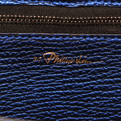 3.1 Phillip Lim 3.1 Metallic Textured Calfskin Medium Pashli Satchel Electric Blue 7 of 8