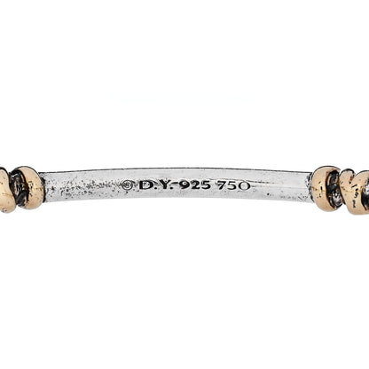David Yurman Sterling Silver 18K Yellow Gold Diamond Helena Cuff Station Bracelet 3 of 3