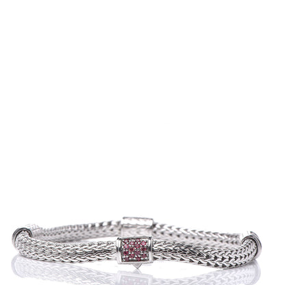 John Hardy Sterling Silver Red Spinel 4 Station Classic Chain Bracelet 3 of 5