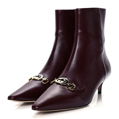Gucci Nappa Zumi Mid Ankle Boots 41 Vintage Bordeaux 2 of 9