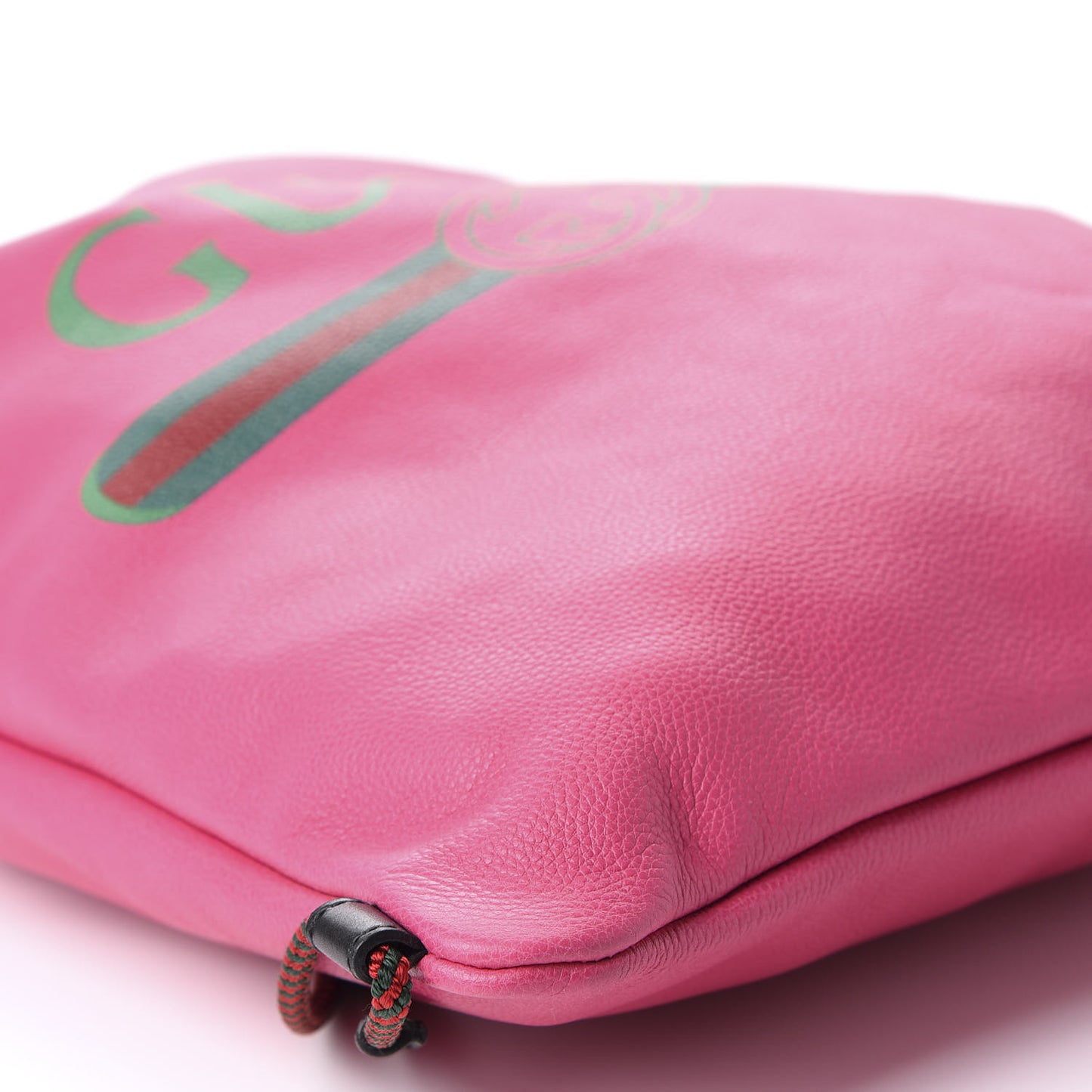Grained Calfskin Logo Drawstring Backpack Box Pink Green Black