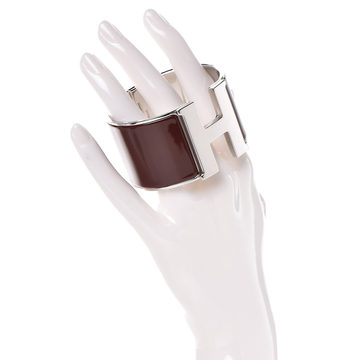 Enamel Extra Wide Clic H Bracelet PM Cacao