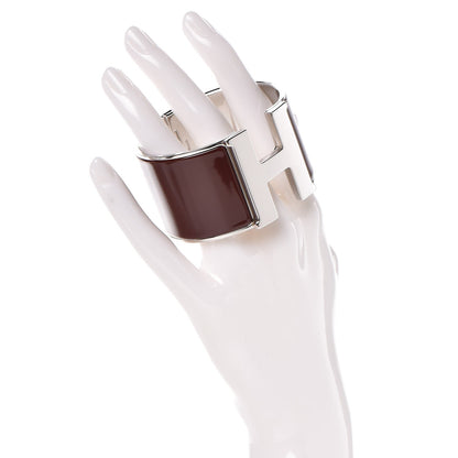Hermes Enamel Extra Wide Clic H Bracelet PM Cacao 2 of 4