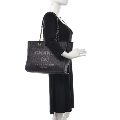 Chanel Woven Straw Raffia Small Deauville Tote Black 2 of 7