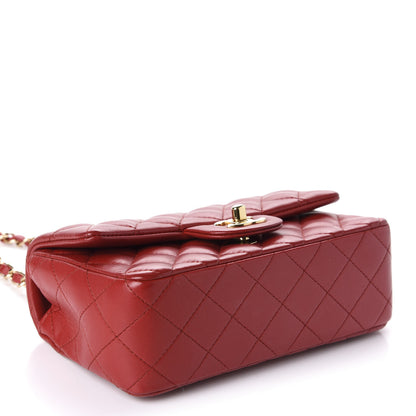 Chanel Lambskin Quilted Mini Rectangular Flap Red 4 of 11