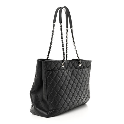 Chanel Calfskin Quilted Large Classic Shopping Tote Black 3 of 11