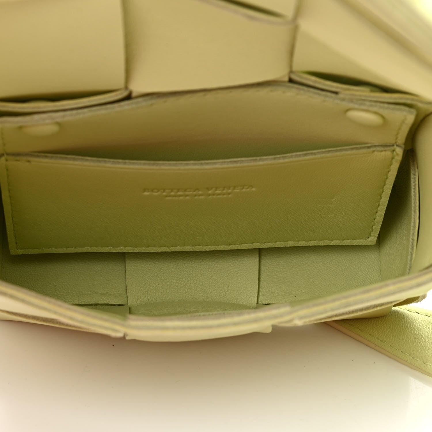 Bottega Veneta Lambskin Maxi Intrecciato Extra Mini Cassette Crossbody Bag Lemon Washed 5 of 9