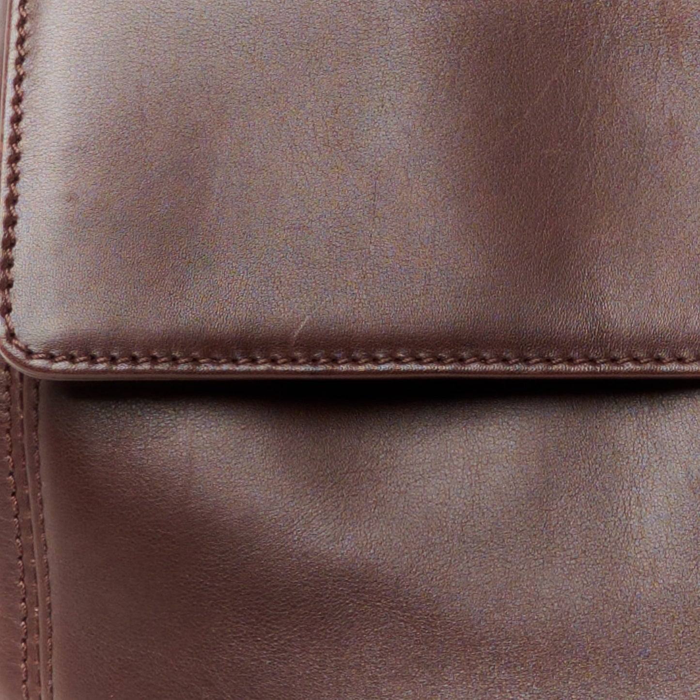 Lambskin Logo Messenger Flap Brown