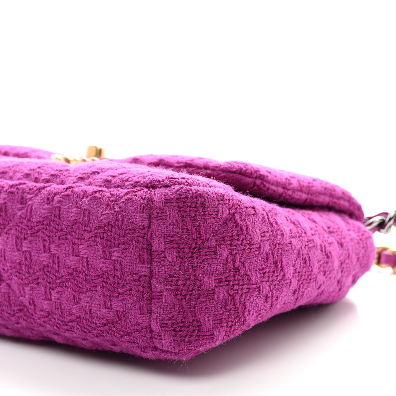 Chanel Tweed Quilted Medium Chanel 19 Flap Magenta 10 of 10