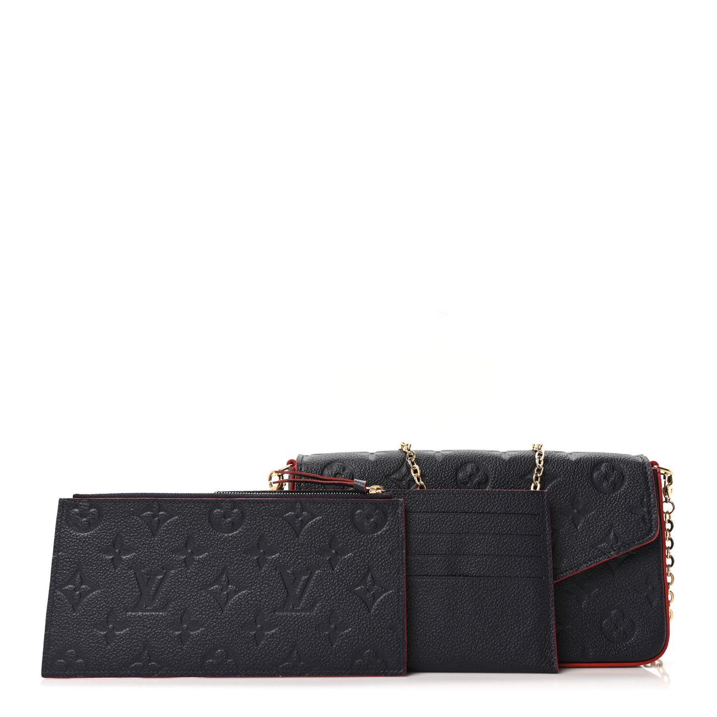 Empreinte Pochette Felicie Chain Wallet Marine Rouge