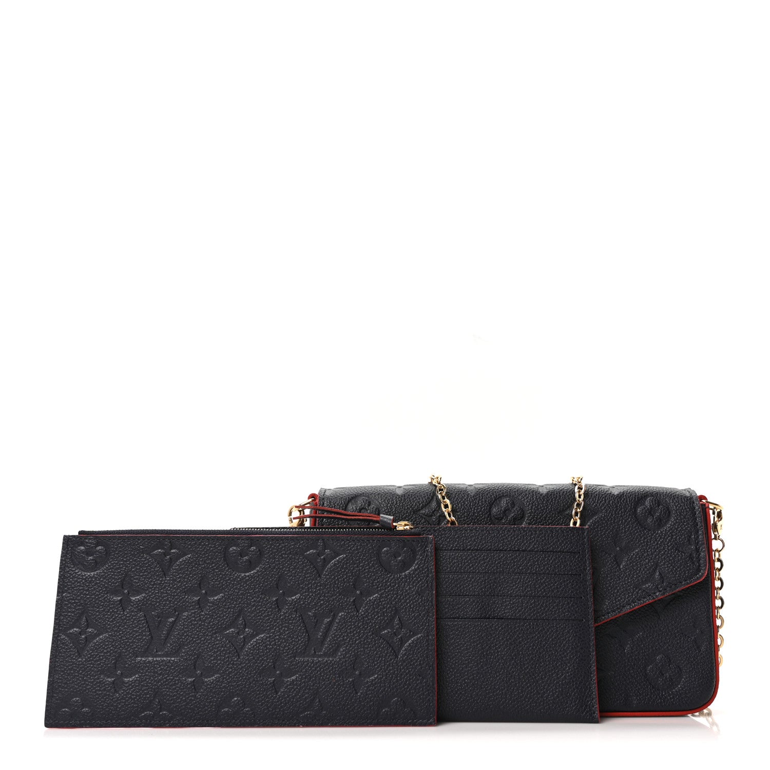 Louis Vuitton Empreinte Pochette Felicie Chain Wallet Marine Rouge 3 of 10