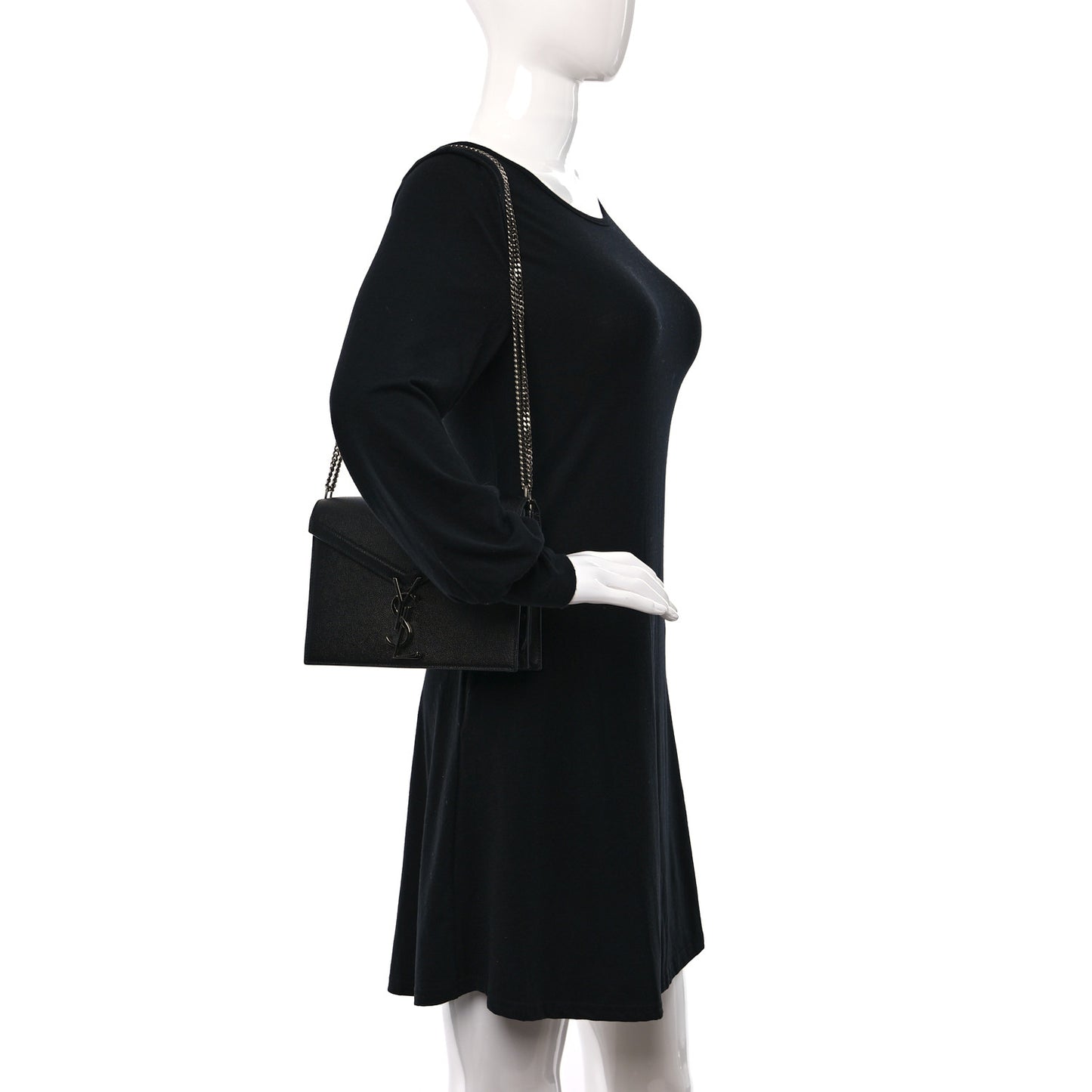 Grain De Poudre Monogram Cassandra Clasp Bag Black