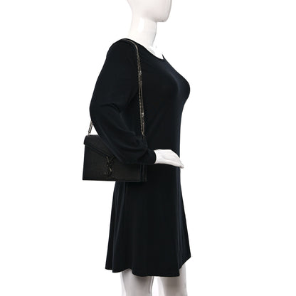 Saint Laurent Grain De Poudre Monogram Cassandra Clasp Bag Black 2 of 11