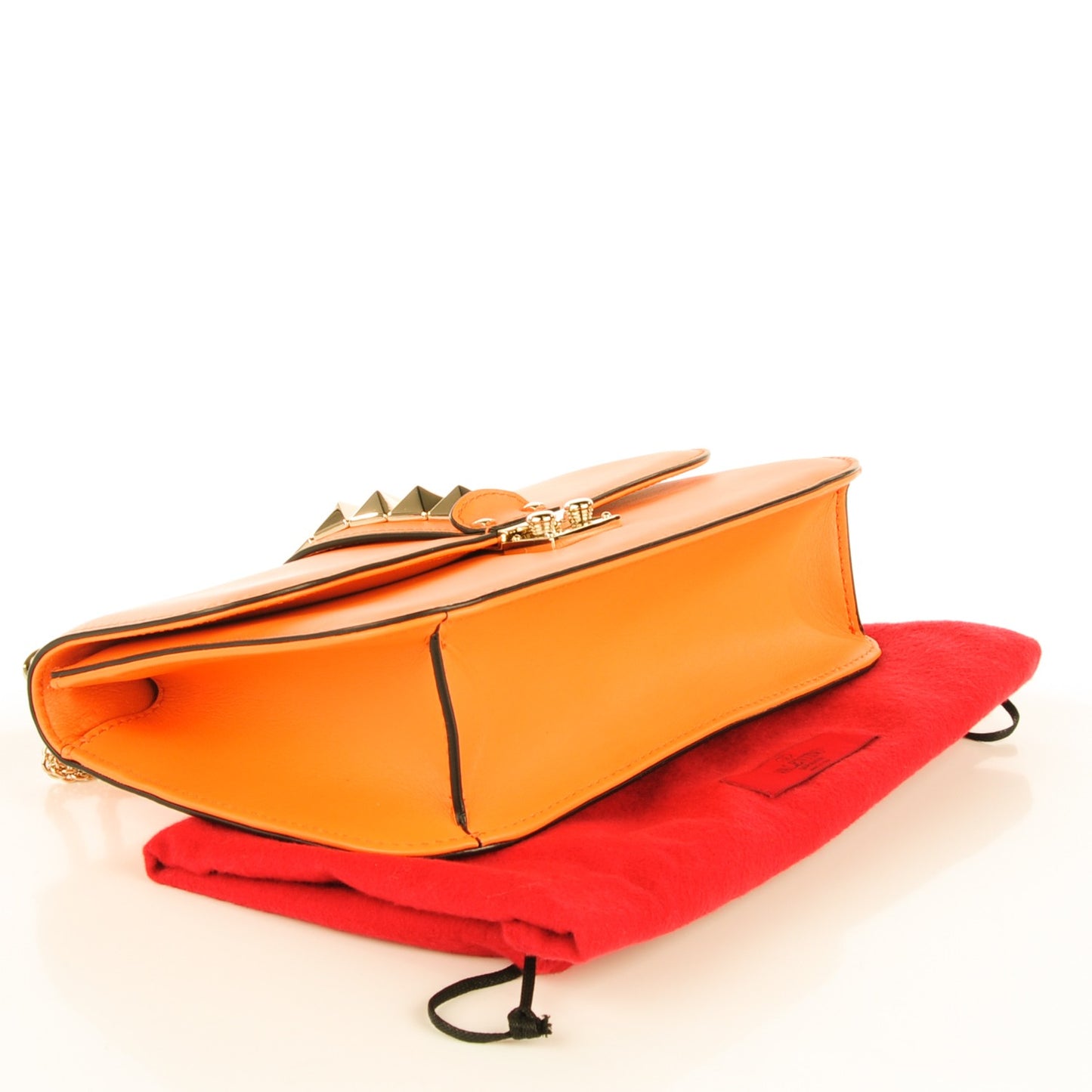 Vitello Medium Glam Lock Rockstud Flap Melon Sorbet