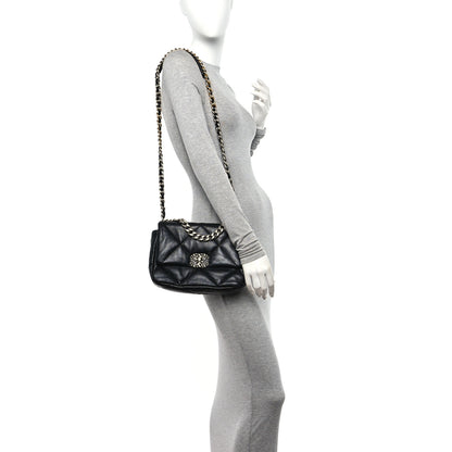 Chanel Shiny Goatskin Quilted Medium Chanel 19 Flap Black 2 of 10