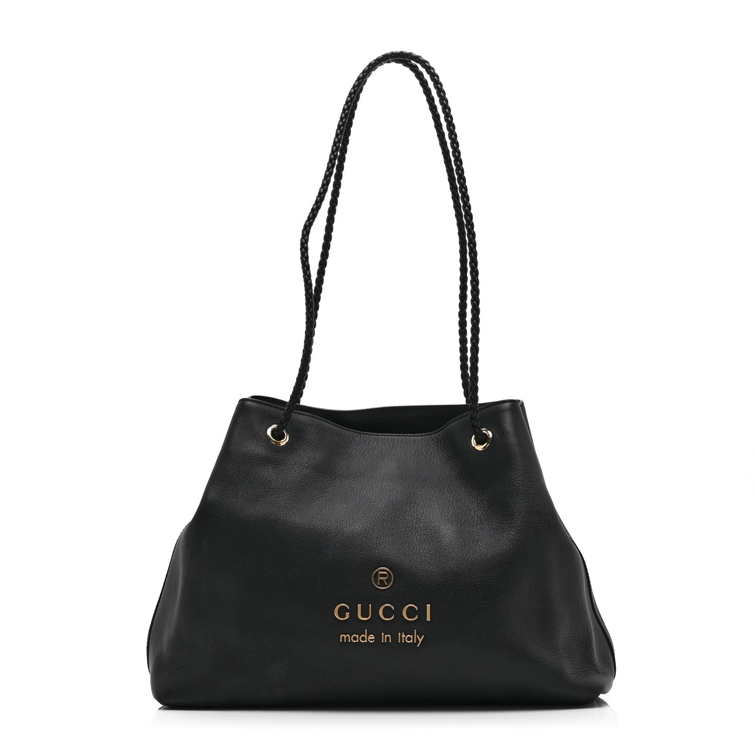 Gucci Calfskin Medium Braided Handle Gifford Tote Black 1 of 10