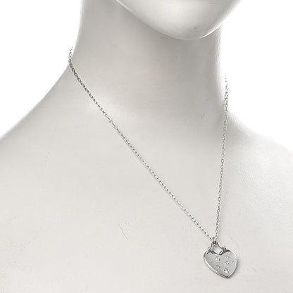 Tiffany 18K White Gold Diamond Etoile Heart Pendant Necklace 2 of 8