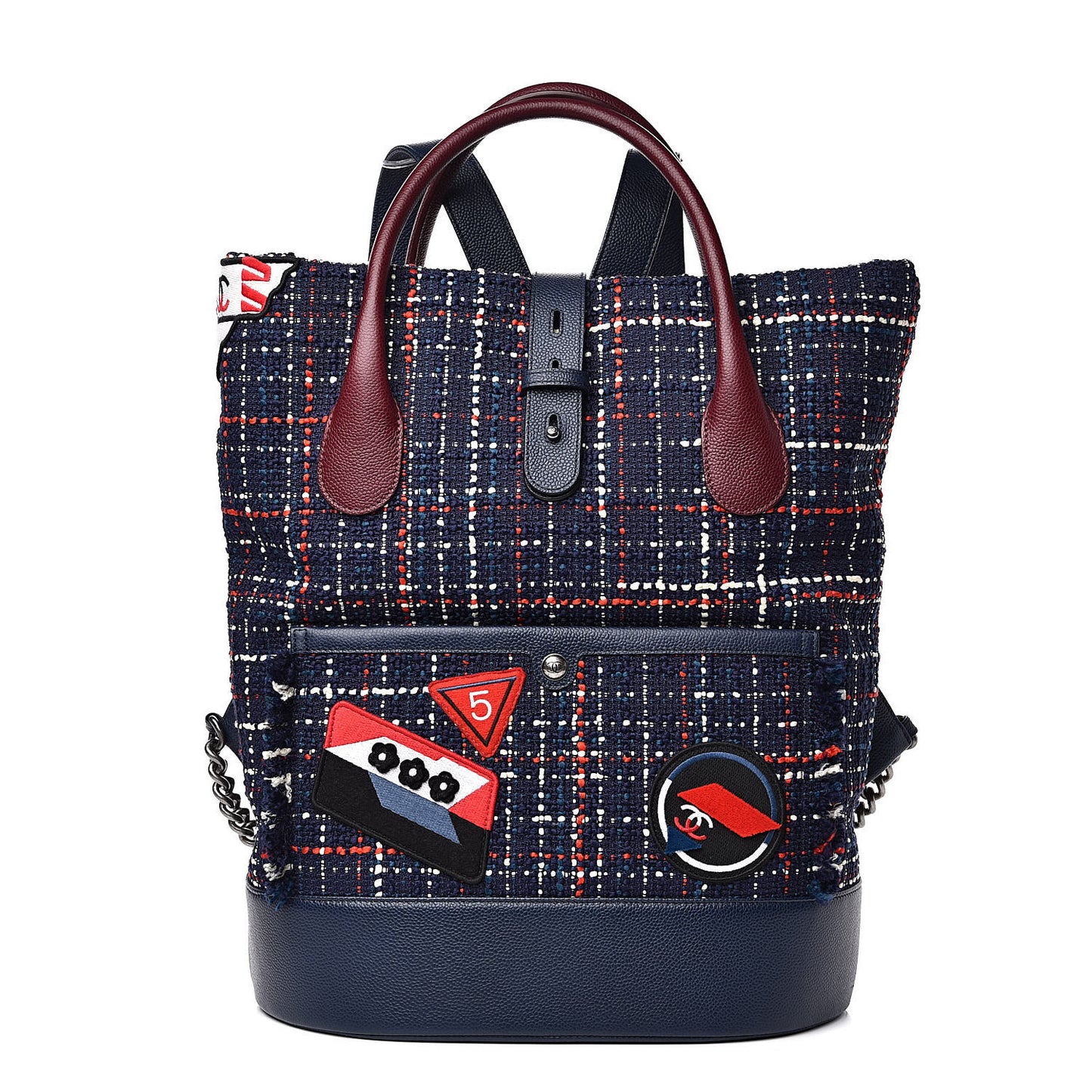Tweed Crest Trip Backpack Navy Burgundy