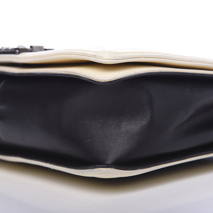 Chanel Lambskin Quilted Large Boy Flap Black White 12 of 13