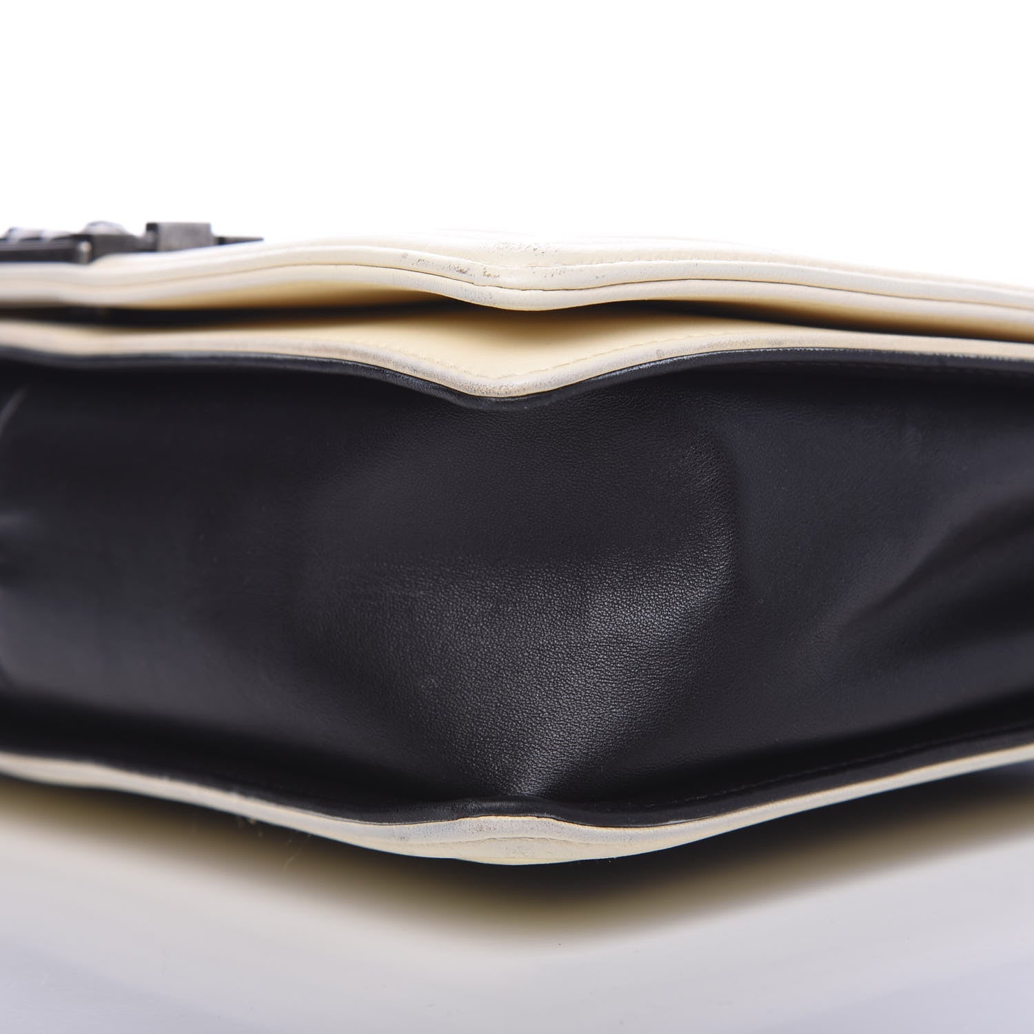 Chanel Lambskin Quilted Large Boy Flap Black White 12 of 13