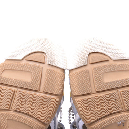 Gucci Mesh Fabric Tinsel Sport Sandals 37.5 White Silver 15 of 18