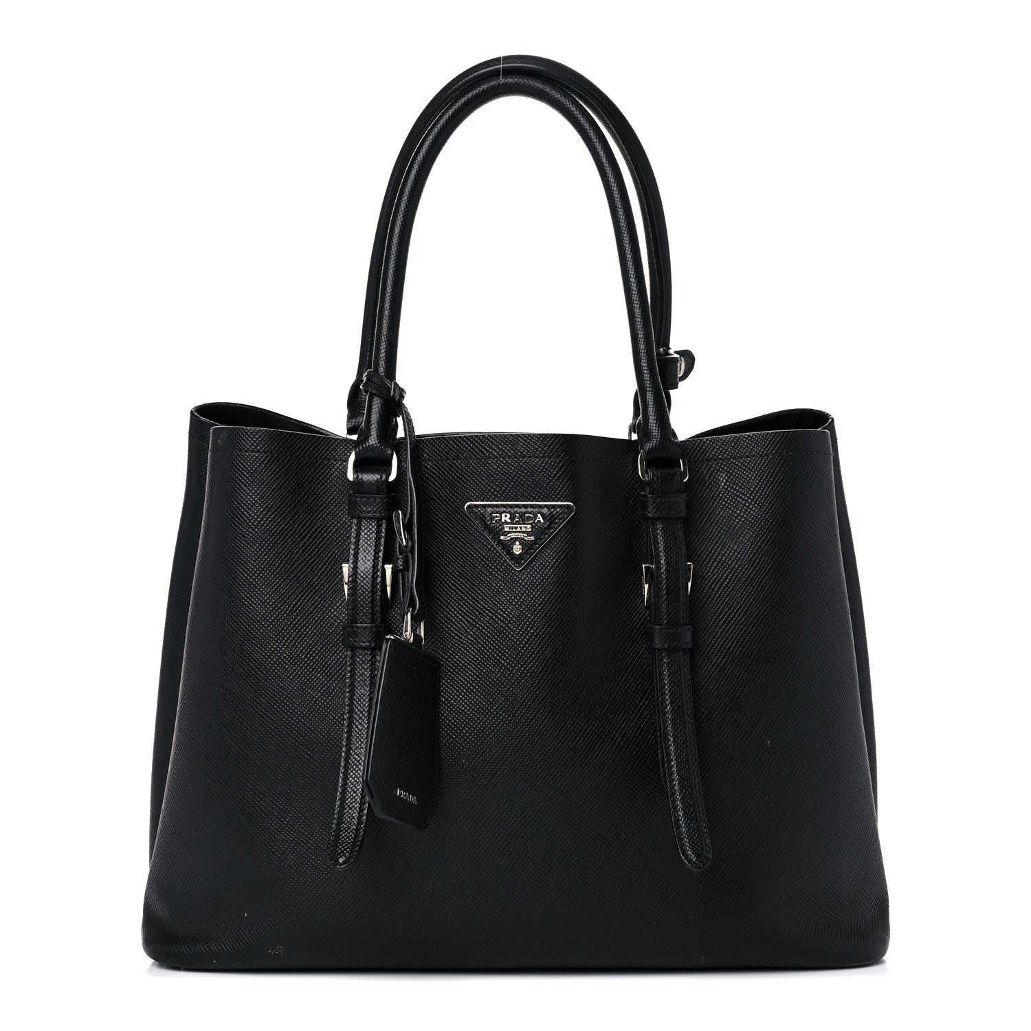 Prada Saffiano Cuir Medium Double Handle Tote Black 1 of 25