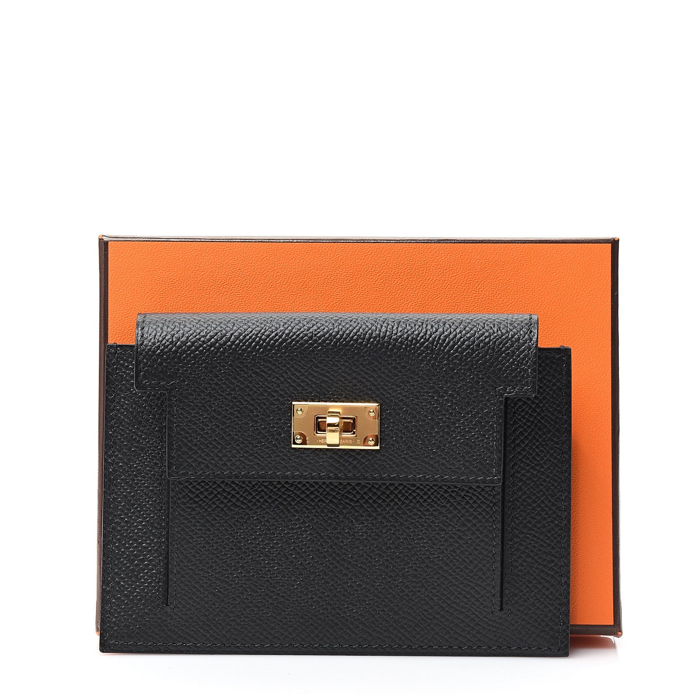Epsom Kelly Pocket Compact Wallet Black