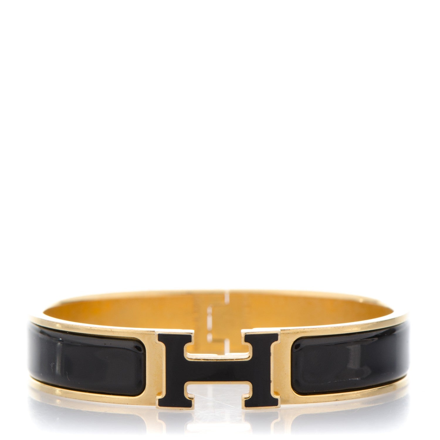 Hermes Enamel Narrow Clic Clac H Bracelet PM Black 1 of 4