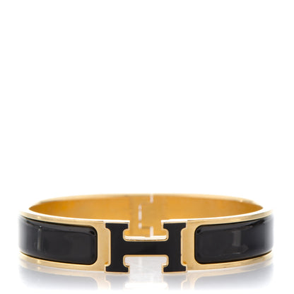 Hermes Enamel Narrow Clic Clac H Bracelet PM Black 1 of 4