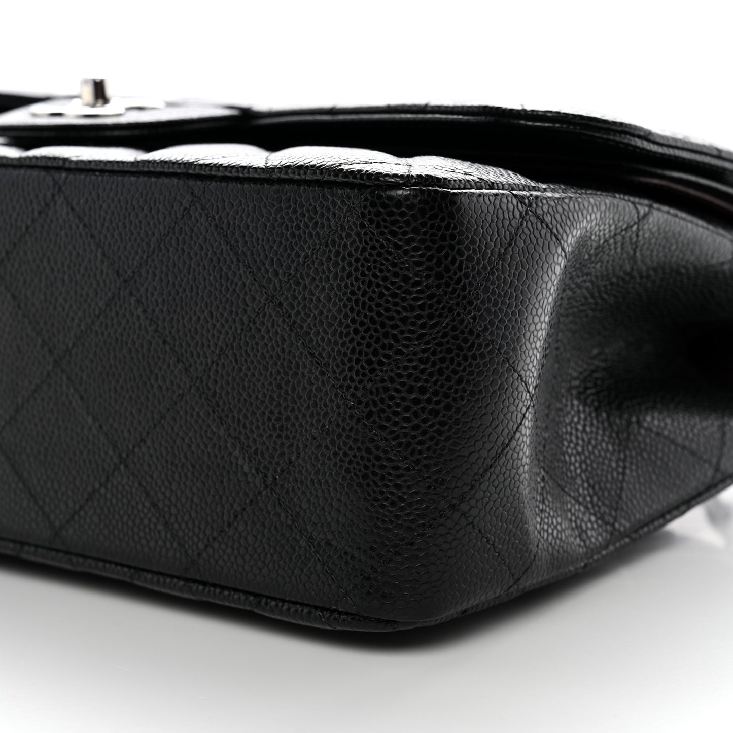 Caviar Quilted Jumbo Double Flap Black
