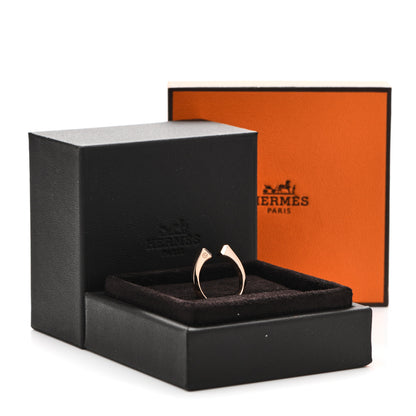 Hermes 18K Rose Gold PM Clou de Forge Ring 50 5.25 8 of 8
