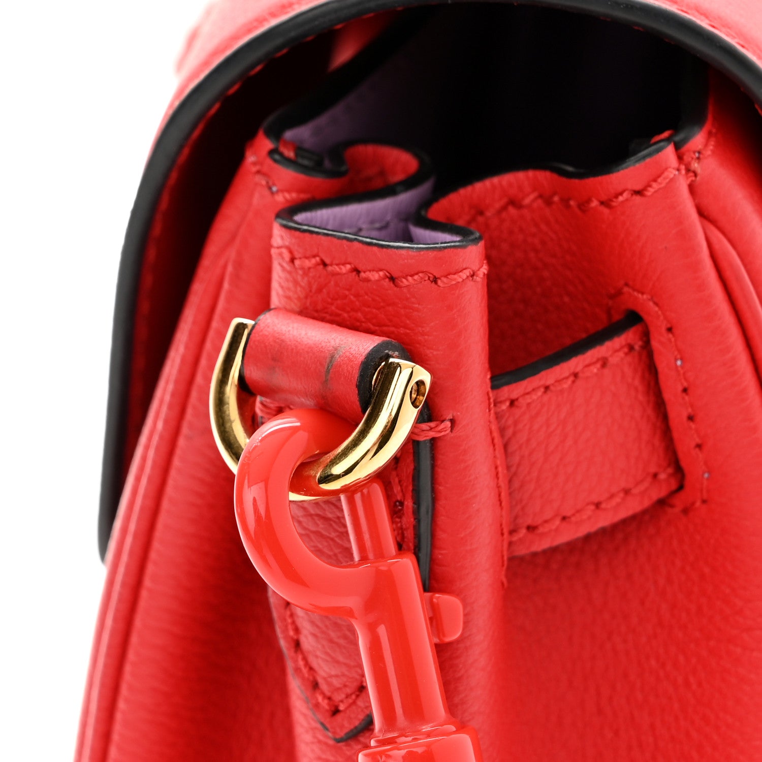 Versace Calfskin Medium La Medusa Top Handle Handbag Red 10 of 13