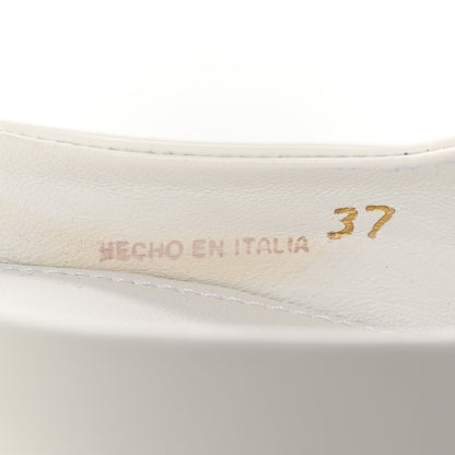 Prada Spazzolato Triangle Logo Pointed Toe Slingback Flats 37 White 8 of 12