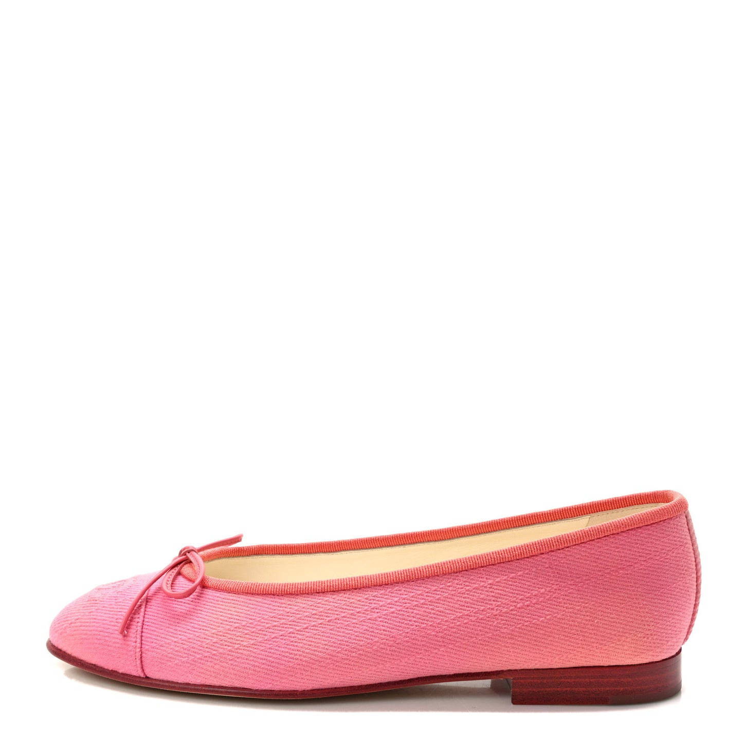 Fabric Cap Toe CC Ballerina Flats 36.5 Coral Pink Orange