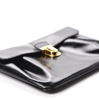 Prada Saffiano Vernice Clutch Black 6 of 11