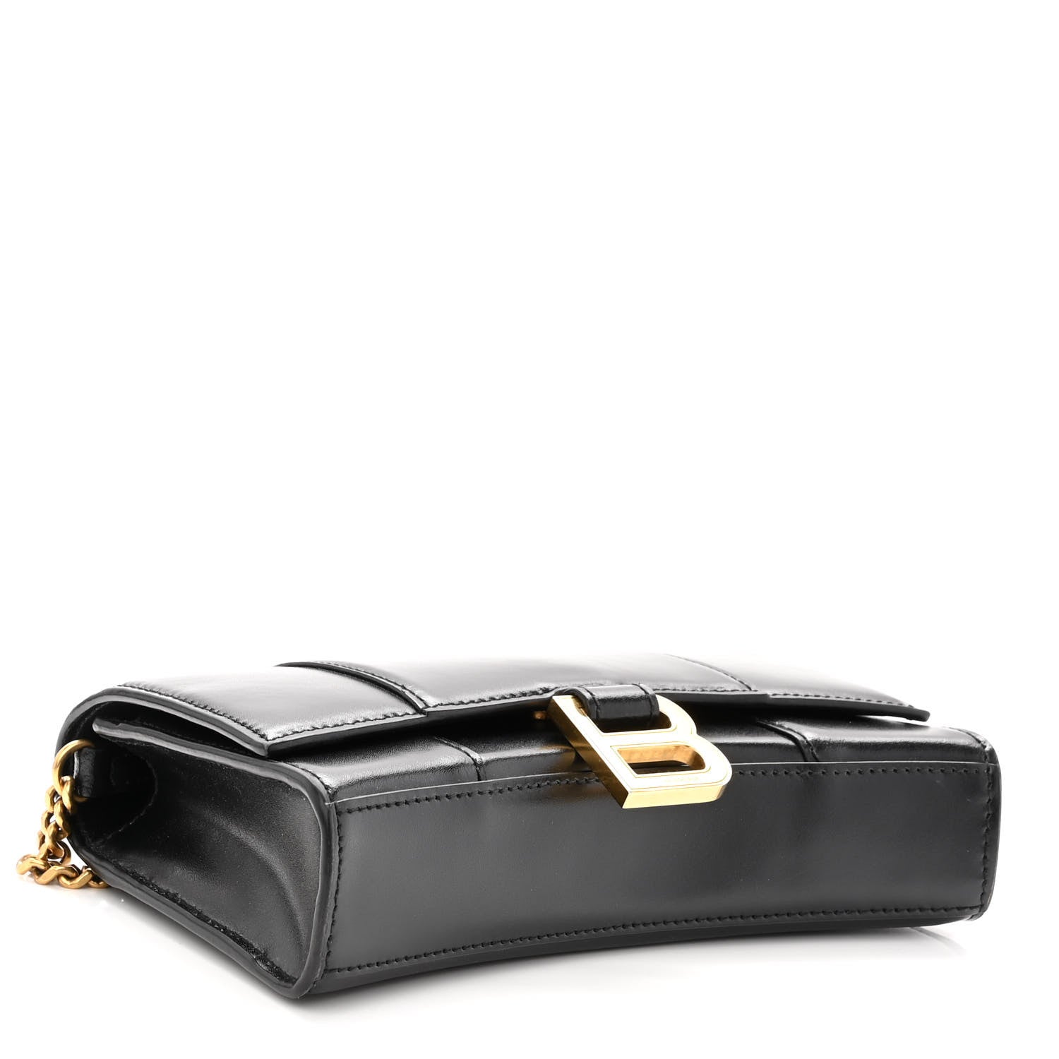 Balenciaga Shiny Box Calfskin Hourglass Chain Bag Black 4 of 10