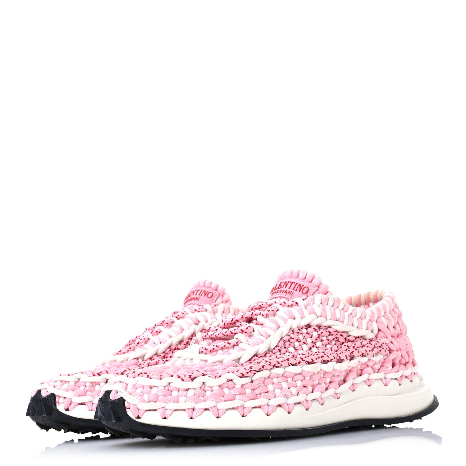 Valentino Garavani Fabric Crochet Womens Low Top Sneakers 39.5 Pink 4 of 7
