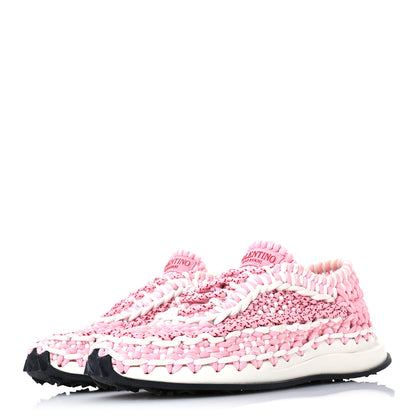 Valentino Garavani Fabric Crochet Womens Low Top Sneakers 39.5 Pink 4 of 7