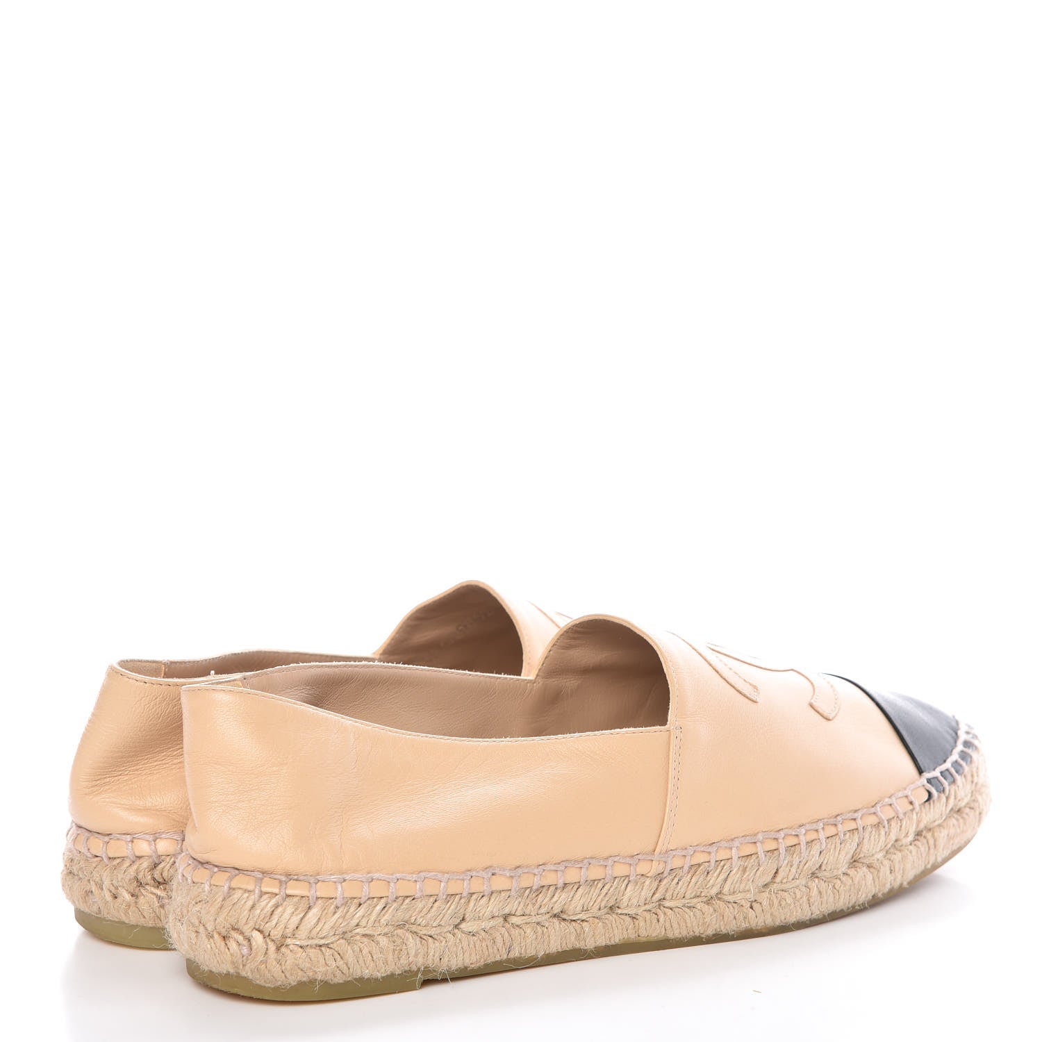 Chanel Lambskin CC Espadrilles 40 Beige Black 4 of 10