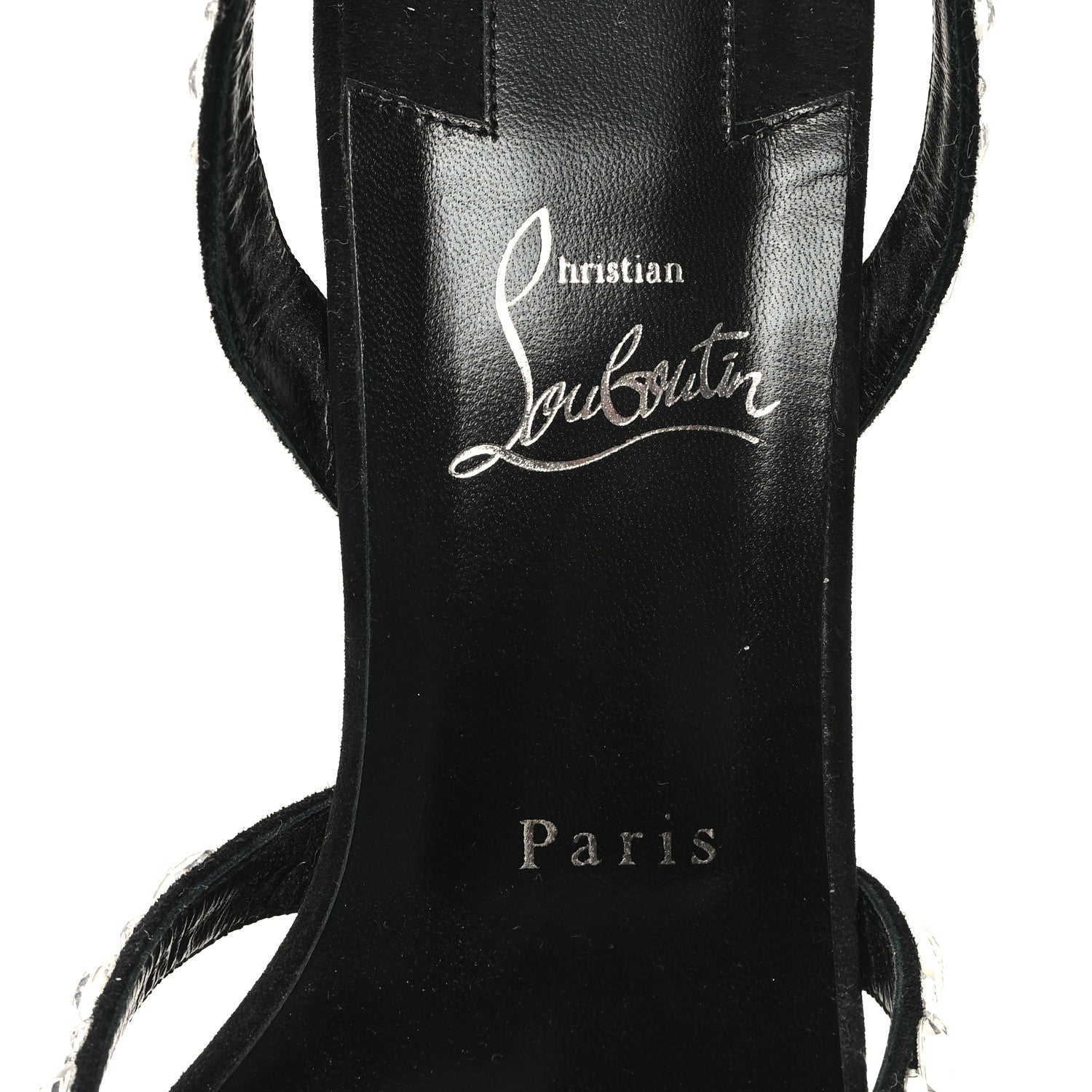 Christian Louboutin Veau Velours Strass Emilie 85 Sandals 41  Black 8 of 9