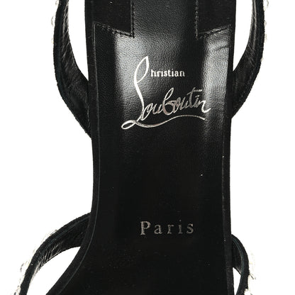 Christian Louboutin Veau Velours Strass Emilie 85 Sandals 41  Black 8 of 9
