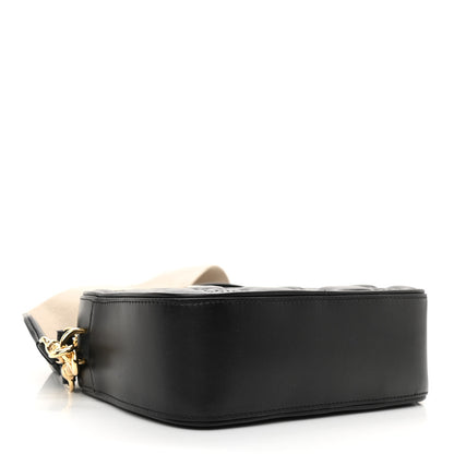 Gucci Calfskin GG Matelasse Shoulder Bag Black Natural 4 of 9
