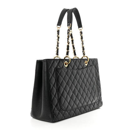 Chanel Caviar Quilted XL Grand Shopping Tote GST Black 3 of 11