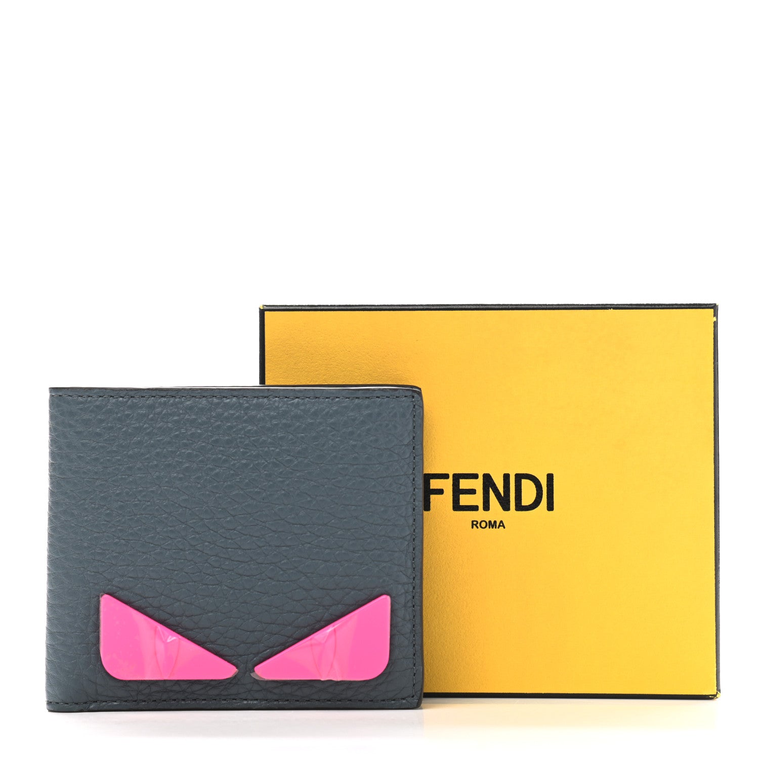 Fendi Cuoio Romano Fluo Metal Bug Eyes Bi-fold Wallet Tempesta Rosa Fluo 8 of 8